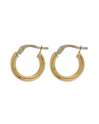 18CT Y/G TWIST HOOPS 2mm/10mm